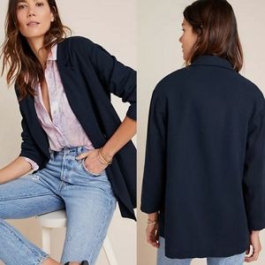 Anthropologie Blazer Navy Blue size S loose fit